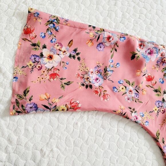 NEW House of Harlow x Revolve floral kimono dress long sleeved wrap pink medium - Picture 3 of 11